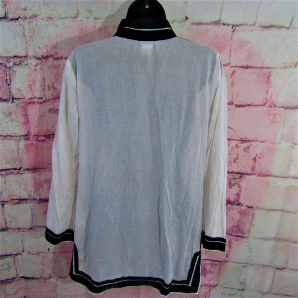Venus Sheer Tunic Cover Up Black White Siz… - Picture 2 of 11